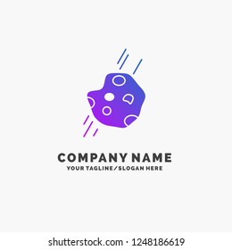 Asteroid, astronomy, meteor, space, comet Purple Business Logo Template. Place for Tagline.