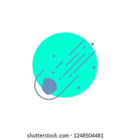 Asteroid, astronomy, meteor, space, comet Glyph Icon.