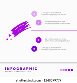 Asteroid, astronomy, meteor, space, comet Infographics Template for Website and Presentation. GLyph Purple icon infographic style vector illustration.