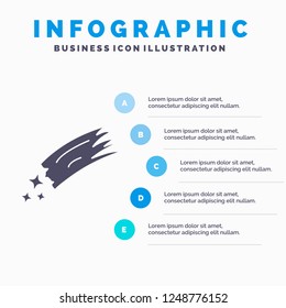 Asteroid, astronomy, meteor, space, comet Infographics Template for Website and Presentation. GLyph Gray icon with Blue infographic style vector illustration.