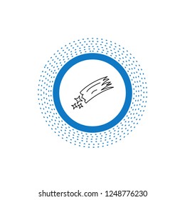 Asteroid, astronomy, meteor, space, comet Line Icon. Vector isolated illustration