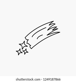 Asteroid, astronomy, meteor, space, comet Line Icon. Vector isolated illustration