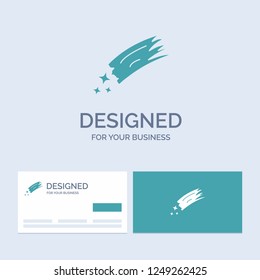 Asteroid, astronomy, meteor, space, comet Business Logo Glyph Icon Symbol for your business. Turquoise Business Cards with Brand logo template.