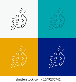 Asteroid, astronomy, meteor, space, comet Icon Over Various Background. Line style design, designed for web and app. Eps 10 vector illustration