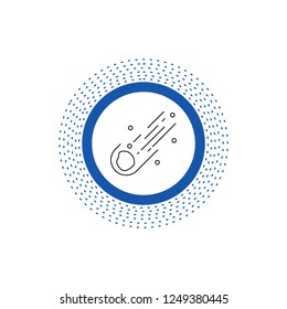 Asteroid, astronomy, meteor, space, comet Line Icon. Vector isolated illustration