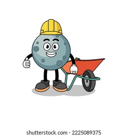 asteroid cartoon as a contractor , character design