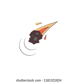 asteroid cartoon icon. Element of Jurassic period icon for mobile concept and web apps. Color cartoon asteroid icon can be used for web and mobile