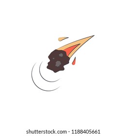 asteroid cartoon icon. Element of Jurassic period icon for mobile concept and web apps. Color cartoon asteroid icon can be used for web and mobile