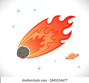 Asteroiden-Komposition mit Brandkonzept-Symbol