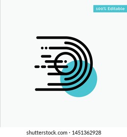 Asteroid, Comet, Flight, Light, Space turquoise highlight circle point Vector icon