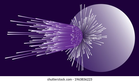 Asteroid comet hits Planet. Cosmic catastrophe. Cartoon style vector illustration