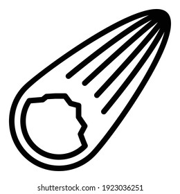 Asteroid comet icon. Outline asteroid comet vector icon for web design isolated on white background