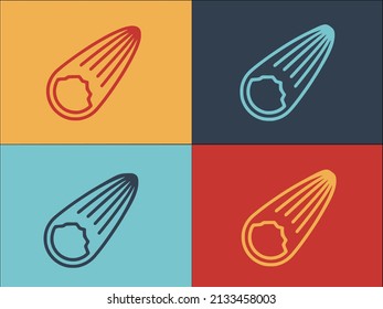 Asteroid Comet Logo Template, Simple Flat Icon Of background,comet,science