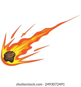 Asteroid Comet Meteor Fall Illustration Vector