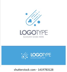 Asteroid, Comet, Space Blue Solid Logo with place for tagline
