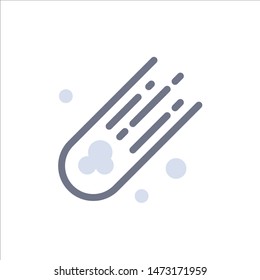 Asteroid, Comet, Space  Flat Color Icon. Vector icon banner Template