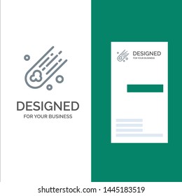 Asteroid, Comet, Space Grey Logo Design and Business Card Template