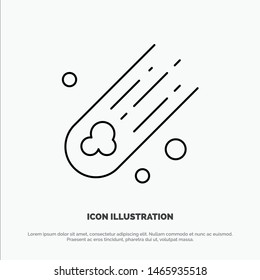 Asteroid, Comet, Space Line Icon Vector. Vector Icon Template background