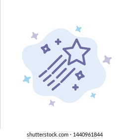 Asteroid, Comet, Space, Star Blue Icon on Abstract Cloud Background