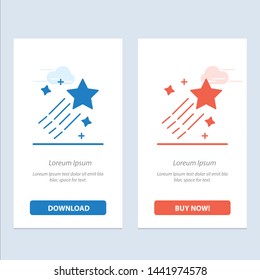 Asteroid, Comet, Space, Star  Blue and Red Download and Buy Now web Widget Card Template