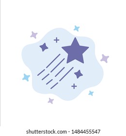 Asteroid, Comet, Space, Star Blue Icon on Abstract Cloud Background. Vector Icon Template background
