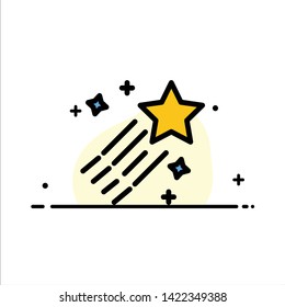 Asteroid, Comet, Space, Star  Business Flat Line Filled Icon Vector Banner Template
