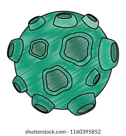 asteroid with craters space icon