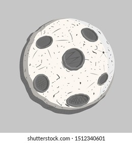 
asteroid with craters. vector illustration