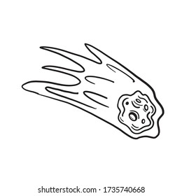 Asteroid. Doodle Style Vector Illustration. Meteorite. Freehand Drawing