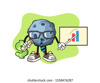 Asteroid economist cartoon. Mascot Character vector.