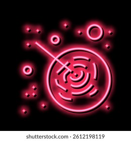 asteroid falling on planet neon light sign vector. asteroid falling on planet illustration