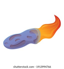 Asteroid fireball icon. Cartoon of asteroid fireball vector icon for web design isolated on white background