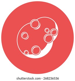 Asteroid, Flat design, silhouette, isolated on white background