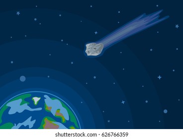 asteroid flying to the earth planet