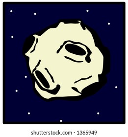 asteroid flying in the space