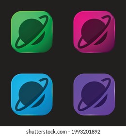 Asteroid four color glass button icon