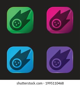 Icono de botón de cuatro colores para asteroides