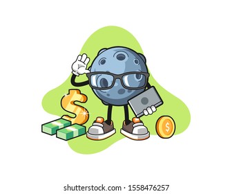 Asteroid freelancer cartoon. Mascot Character vector.