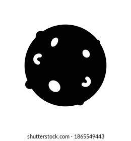 asteroid. Glyph color style .Space science astronomy icon symbol. Vector Illustration. Black Siluet