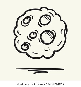 Asteroid. Hand drawn vector illustration.