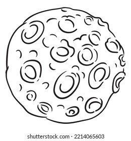 Asteroid. Hand drawn vector illustration.
