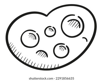 Asteroid. Hand drawn vector illustration