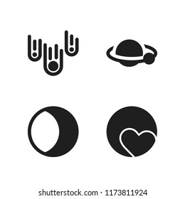 asteroid icon. 4 asteroid vector icons set. asteroids and planet icons for web and design about asteroid theme