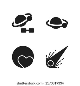 asteroid icon. 4 asteroid vector icons set. comet and planet icons for web and design about asteroid theme