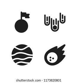 asteroid icon. 4 asteroid vector icons set. asteroids, planet and meteorite icons for web and design about asteroid theme