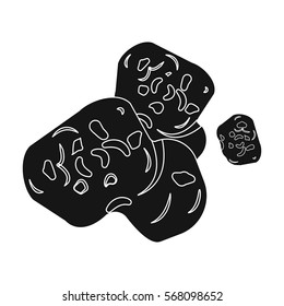 Asteroid icon in black style isolated on white background. Planets symbol stock vector illustration.