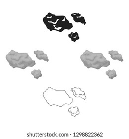 Asteroid icon in cartoon style isolated on white background. Space symbol stock vector illustration.