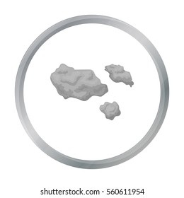 Asteroid icon in cartoon style isolated on white background. Space symbol stock vector illustration.