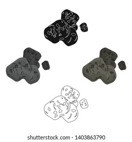 Asteroid icon in cartoon,black style isolated on white background. Planets symbol stock vector illustration.