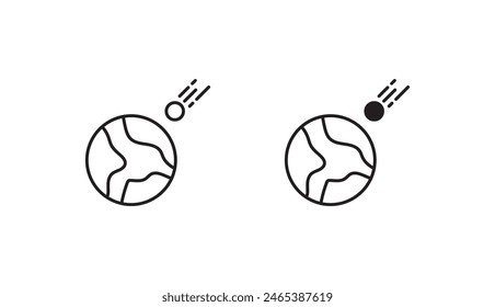 Asteroid-Icon-Design mit weißem Hintergrund Stock Illustration